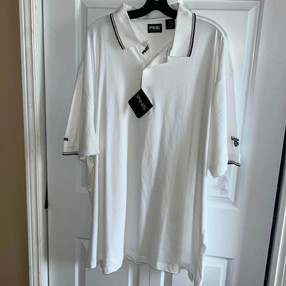PING COLLECTION golf polo white shirt ! 100  cotton ! Schneider electric